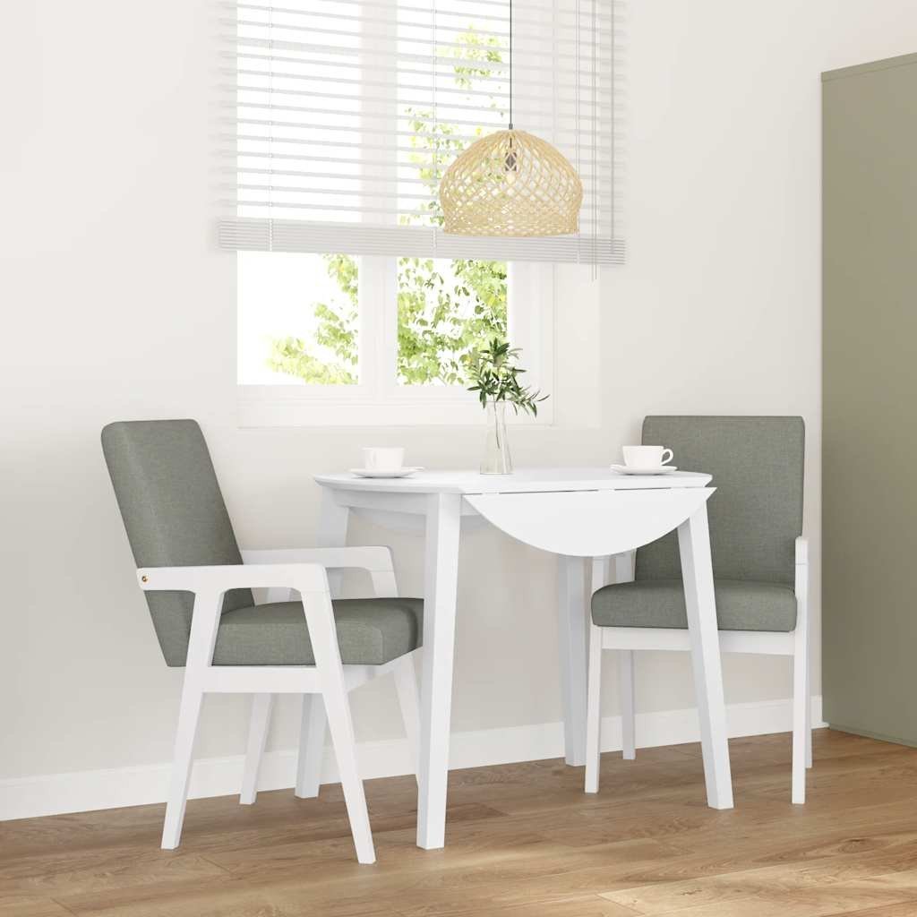 vidaXL Krzesła do jadalni z poduszkami 2 szt. Białe lite drewno gumowe