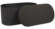 Pufy i podnóżki - Owalna pufa LUNO ze schowkiem czarna - miniaturka - grafika 1