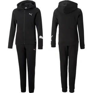 Puma dres dziecięcy czarny ocieplany bluza spodnie 670211 01 104 - Moda i Uroda OUTLET - miniaturka - grafika 1