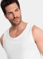 Koszulki męskie - Ombre Męska bawełniana koszulka tank top BASIC biała V1 OM-TSBT-0192 XL - miniaturka - grafika 1