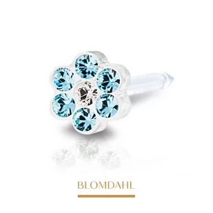 Blomdahl - Kolczyk Daisy Aquamarine/ Crystal 5mm 2szt - Piercing - miniaturka - grafika 1