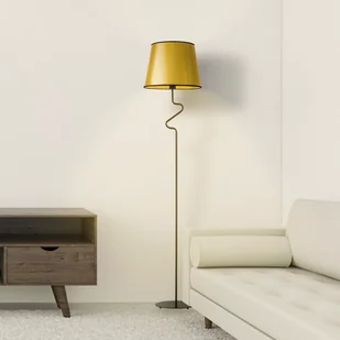 Czarno-złota lampa podłogowa do salonu FOGO MIRROR - Lampy stojące - miniaturka - grafika 1