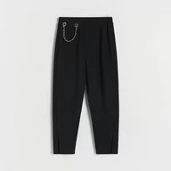 Spodnie i spodenki dla dziewczynek - Reserved - Spodnie z łańcuszkiem - Czarny - miniaturka - grafika 1