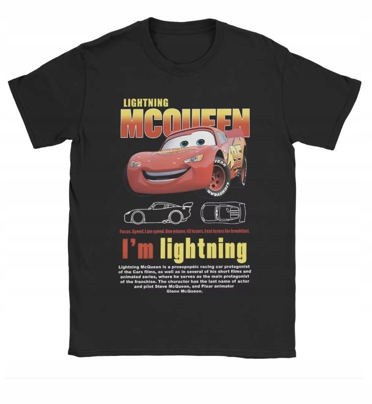 ŚWIĄTECZNA KOSZULKA MĘSKA ŚMIESZNA T-SHIRT I'm Lightning Cars Mcqueen sally