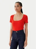 Koszulki i topy damskie - Morgan T-Shirt 232-DLUBI Pomarańczowy Slim Fit - miniaturka - grafika 1