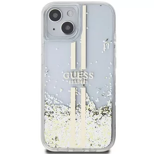 Etui Guess GUHCP15MLFCSEGT Apple iPhone 15 Plus / 14 Plus hardcase Liquid Glitter Gold Stripes transparent - Etui i futerały do telefonów - miniaturka - grafika 4