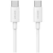 Kable USB - USAMS SJ711USB02 USB-C do USB-C 1m Biały - miniaturka - grafika 1