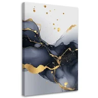 Obrazy i zdjęcia na płótnie - Feeby Obraz na płótnie, Czarno Biały Marmur ze Złotem 40x60cm - miniaturka - grafika 1