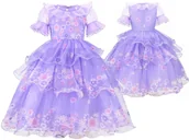 Stroje karnawałowe - Strój Przebranie Sukienka Madrigal Encanto Isabela Falbanki 98/104 (110) - miniaturka - grafika 1