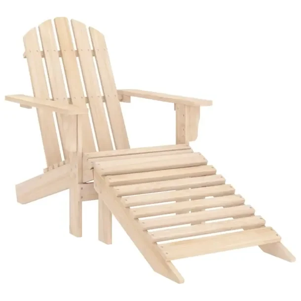 Krzesło ogrodowe Adirondack z podnóżkiem, lite drewno jodłowe, 70x147,5