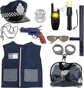 Zestaw Małego Policjanta Dla Dzieci Policja Akcesoria Kamizelka Czapka - Zabawy w naśladowanie dorosłych - miniaturka - grafika 1