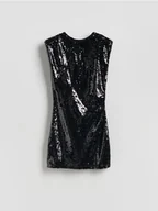 Sukienki - Reserved - Cekinowa sukienka mini - czarny - miniaturka - grafika 1