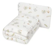 Kołdry i poduszki dla dzieci - Kołdra 135x100 poduszka 40x60 biała liście komplet do łóżeczka antyalergiczny dziecięcy - miniaturka - grafika 1