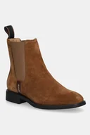 Botki damskie - Gant sztyblety zamszowe Fayy damskie kolor brązowy na płaskim obcasie 31553127 - miniaturka - grafika 1