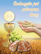 Ikony i obrazy sakralne - Baner na Boże Ciało "Eucharystia jest pokarmem duszy" 75x100 cm - miniaturka - grafika 1