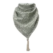 Chusty do noszenia dzieci - Hi Little One bandanka apaszka niemowlęca BOHO LEAF Mint Pom Pom - miniaturka - grafika 1