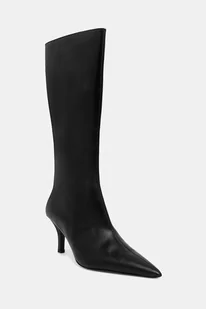 Patrizia Pepe kozaki skórzane damskie kolor czarny na szpilce 8Y0131 L166 K103 - Kozaki damskie - miniaturka - grafika 1