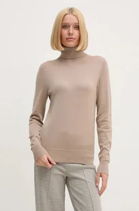 Calvin Klein sweter damski kolor szary lekki z golfem K20K207449 - Swetry damskie - miniaturka - grafika 1