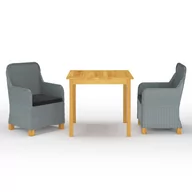 Meble ogrodowe - vidaXL 3-częściowy zestaw mebli ogrodowych, jasnoszary 3067755 - miniaturka - grafika 1