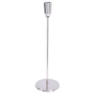 Świecznik aluminiowy srebrny 34 cm - Lampiony i znicze - miniaturka - grafika 1