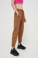 Spodnie damskie - adidas by Stella McCartney spodnie dresowe kolor brązowy gładkie IU0875 - miniaturka - grafika 1
