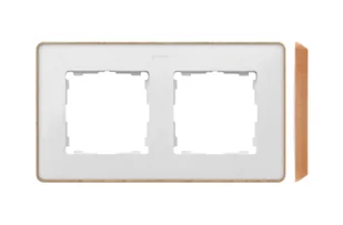 Ramka 2-krotna SIMON 82 Detail select - wood - biały/drewno - Klawisze i ramki - miniaturka - grafika 1