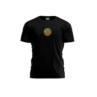 Bona Basics, Męski T-shirt z cyfrowym nadrukiem,% 100 bawełna, czarny, na co dzień, męskie topy, rozmiar: S, czarny, S - Koszulki męskie - miniaturka - grafika 1