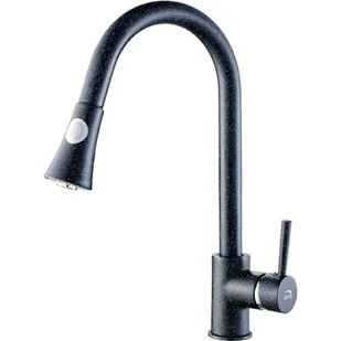 Laveo Bateria zlewozmywakowa stojąca z wyciąganą wylewką U DARU BLD 769D czarny - Baterie kuchenne - miniaturka - grafika 1