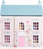 Domki dla lalek - Drewniany piękny domek dla lalek, pudrowy róż z mebelkami otwierany Bezpieczne zakupy! Szybka wysyłka! oryginalne, zaplombowane pudełko! - miniaturka - grafika 1