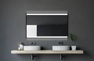 Lustro łazienkowe z oświetleniem Talos podświetlane lustro Black Shine 80x60 cm - nadaje się do wilgotnych pomieszczeń dzięki aluminiowej ramie - lustro z oświetleniem - Lustra - miniaturka - grafika 1