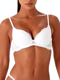 Biustonosze - Gossard Superboost Plunge biustonosz koronkowy, White, 95B - grafika 1