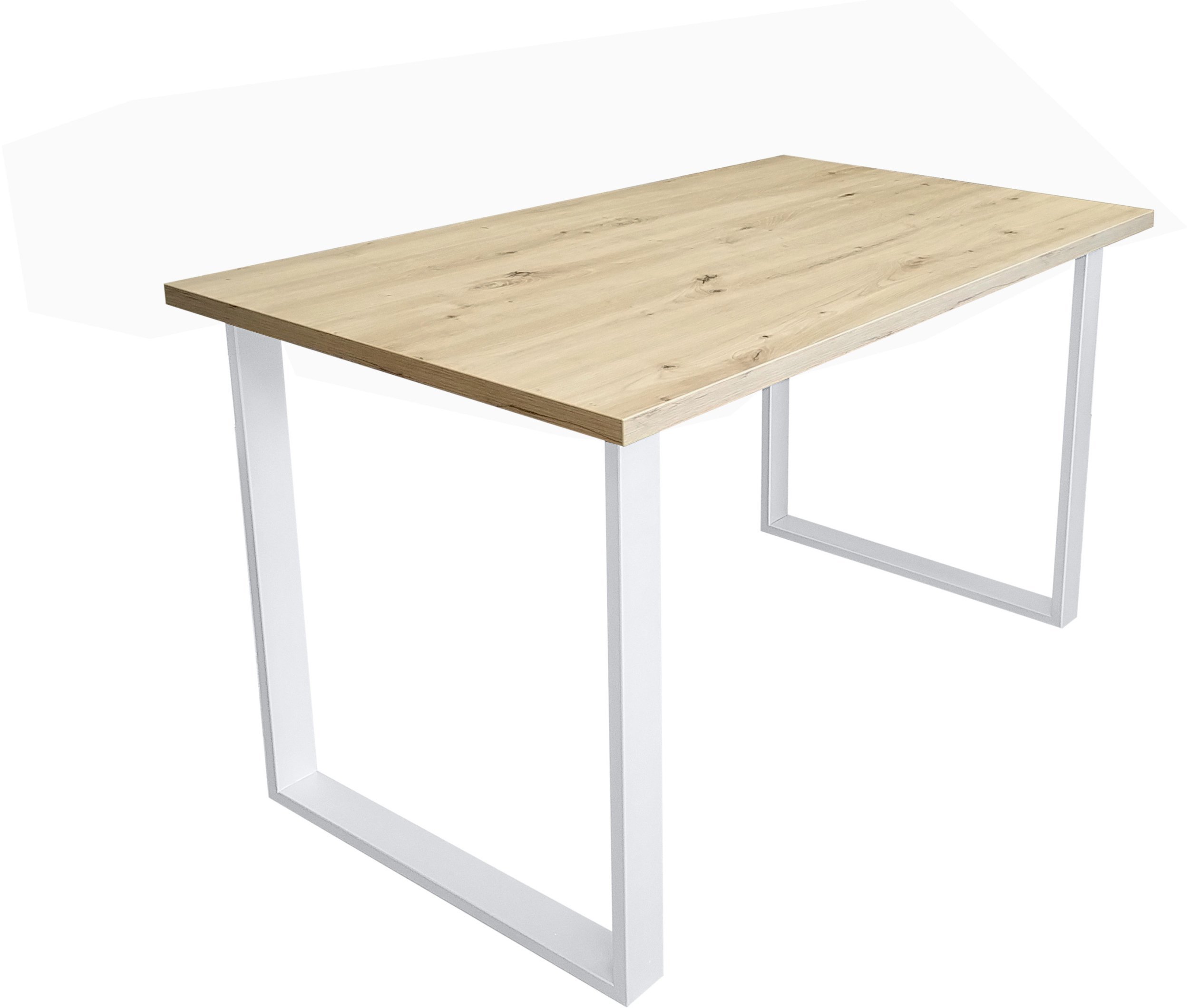 Stół do salonu kuchni 70x120x28 LOFT biały Dąb Craft