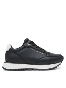 Tommy Hilfiger Sneakersy Low Cut Lace-Up T3A9-33996-1355X Czarny - Buty dla dziewczynek - miniaturka - grafika 1
