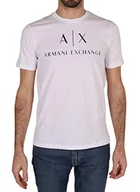 Koszulki męskie - Armani Exchange Męski t-shirt 8nztcj, biały, M - miniaturka - grafika 1