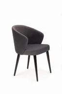 Krzesła - Mirek 5 krzesło tapicerowane szare nogi czarne - miniaturka - grafika 1