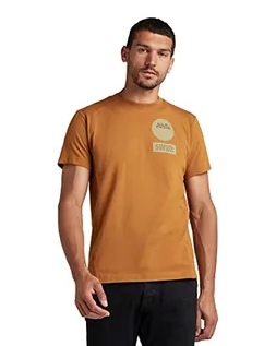 Koszulki męskie - G-STAR RAW Koszulka męska Moto, Brązowy (Dk Vulcan D21201-c336-8052), XL - grafika 1