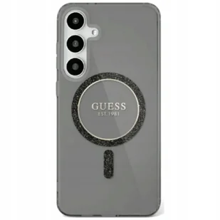 Guess Etui Glitter Circle Classic Logo do MagSafe do Galaxy S25 Ultra, czarne - Etui i futerały do telefonów - miniaturka - grafika 1