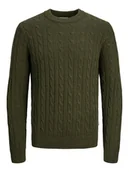 Swetry męskie - Jack & Jones Sweter w kolorze khaki - miniaturka - grafika 1