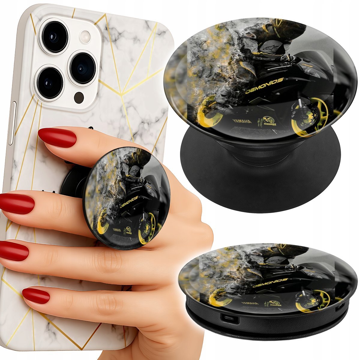 Uchwyt do telefonu Popsocket na palce/stojak MOTOR MOTOCYKLE FAN WZORY