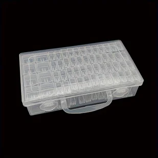 TEMU Pudełko do przechowywania diamentowej malowania 64-Grid - przezroczysty plastikowy organizer do koralików, biżuterii, rękodzieła i sztuki - Rękodzieło - miniaturka - grafika 1