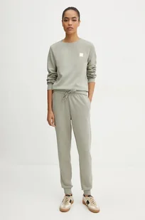 Armani Exchange spodnie dresowe kolor szary z aplikacją 6DYP82 YJFYZ - Spodnie damskie - miniaturka - grafika 1