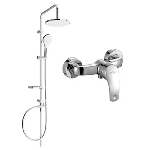Mexen Erik zestaw prysznicowy natynkowy z deszczownicą i baterią prysznicową Fabia, chrom - Baterie umywalkowe - miniaturka - grafika 1