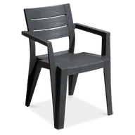 Fotele i krzesła ogrodowe - ALLIBERT Krzesło ogrodowe JULIE antracytowe - miniaturka - grafika 1