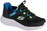 Moda i Uroda OUTLET - Skechers Slip-Ins: Bounder - Brisk-Burst 403822L-BBLM, dla dziewczynki, buty sneakers, Czarne - miniaturka - grafika 1