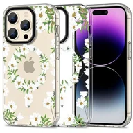 Etui i futerały do telefonów - Etui ochronne MagMood do MagSafe do iPhone 15 Pro white daisy - miniaturka - grafika 1