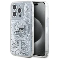 Etui i futerały do telefonów - Etui KARL LAGERFELD Liquid Glitter Karl & Choupette Head Magsafe do Apple iPhone 15 Pro Max Przezroczysty | Bezpłatny transport - miniaturka - grafika 1