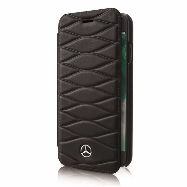 Mercedes Benz BENZ Book Cover etui książkowe na Samsung Galaxy S8+ Plus CZARNY OTWIERANE NA BOK SKÓRA NATURALNA 34159