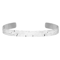 Bransoletki - Młotkowana obręcz bransoletka mankietowa damska srebrny kolor - Manoki - miniaturka - grafika 1