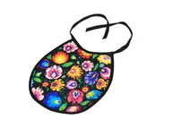 Śliniaki i fartuszki - ŚLINIAK DZIECIĘCY FOLK - WZORY ŁOWICKIE - CZARNY - miniaturka - grafika 1