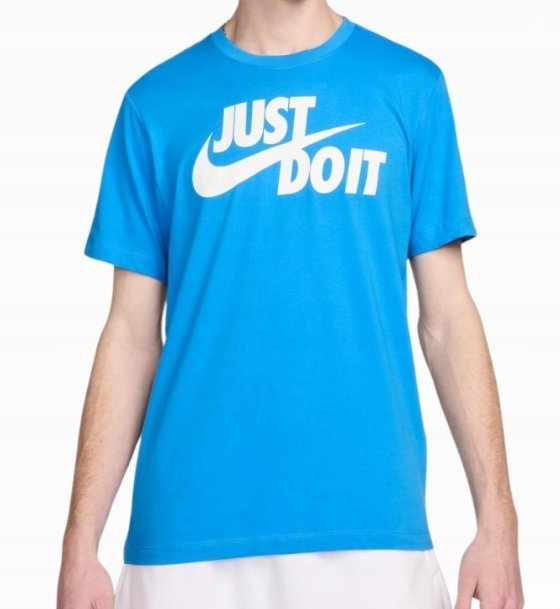 Koszulka Męska Niebieska T-shirt Nike Bawełna AR5006-437 r. L